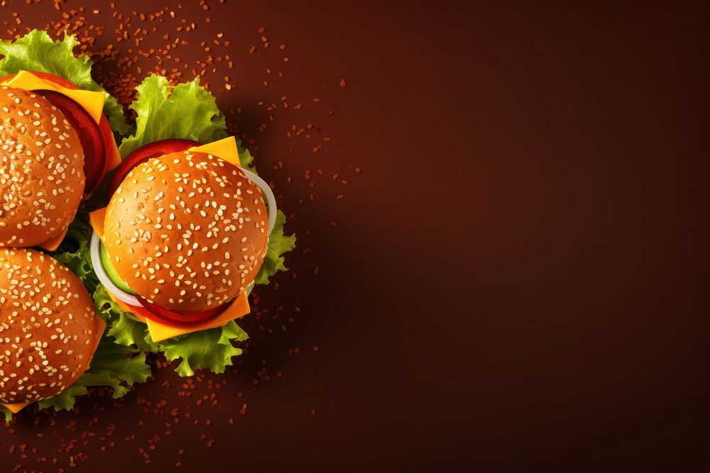 Burger sesame food hamburger. AI generated Image by rawpixel.