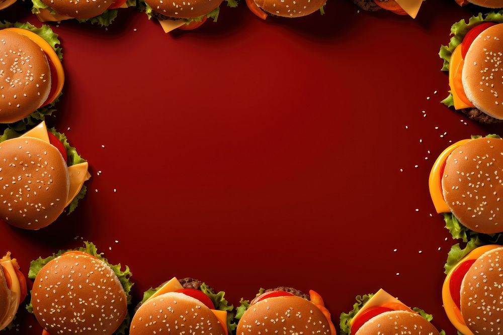 Burgers food hamburger condiment. AI generated Image by rawpixel.