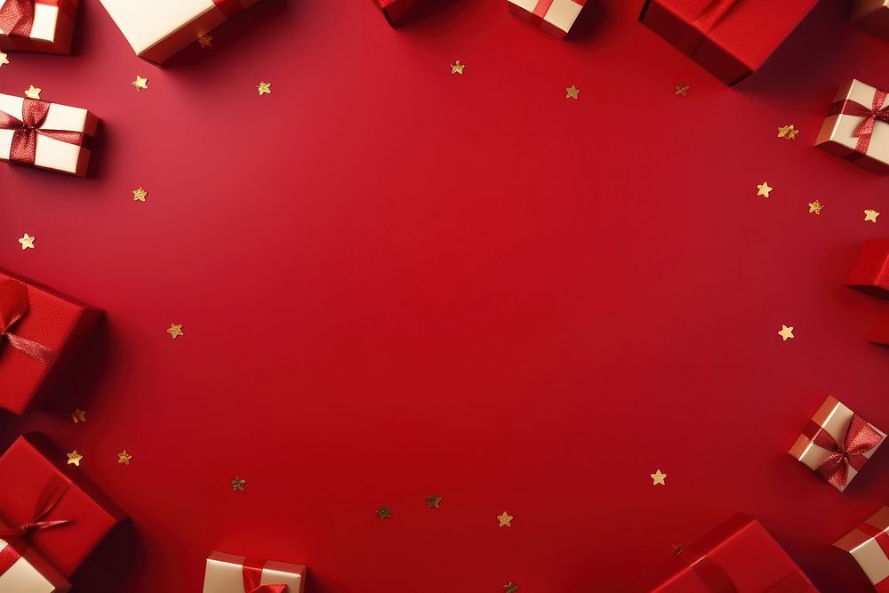 Gift boxes backgrounds petal red. AI generated Image by rawpixel.