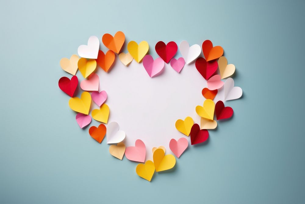 Heart shaped papers celebration creativity copy space. AI generated Image by rawpixel.