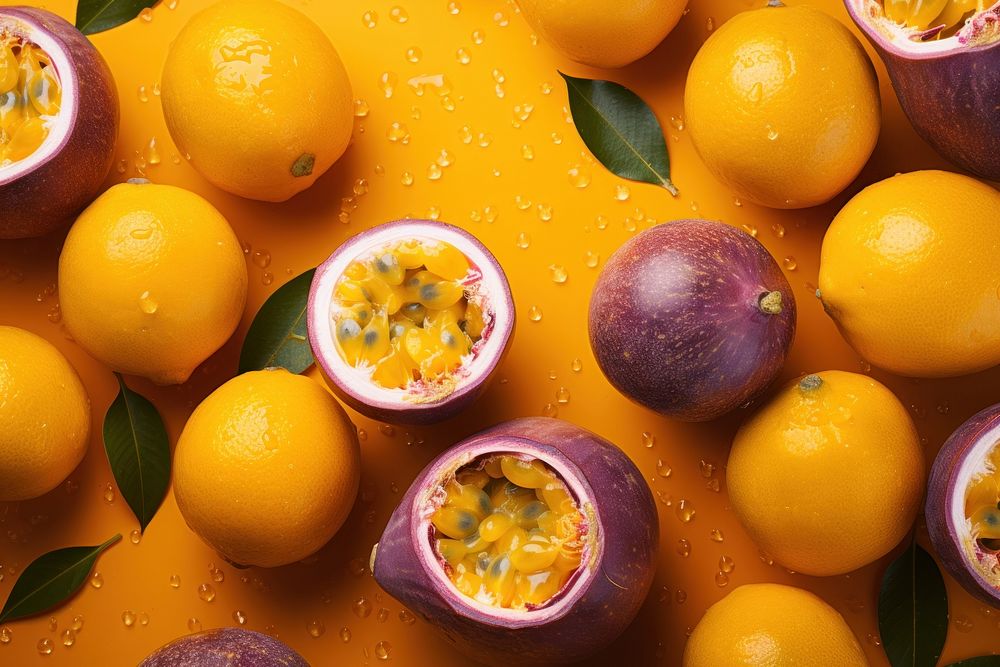 Passion fruits grapefruit lemon plant. AI generated Image by rawpixel.