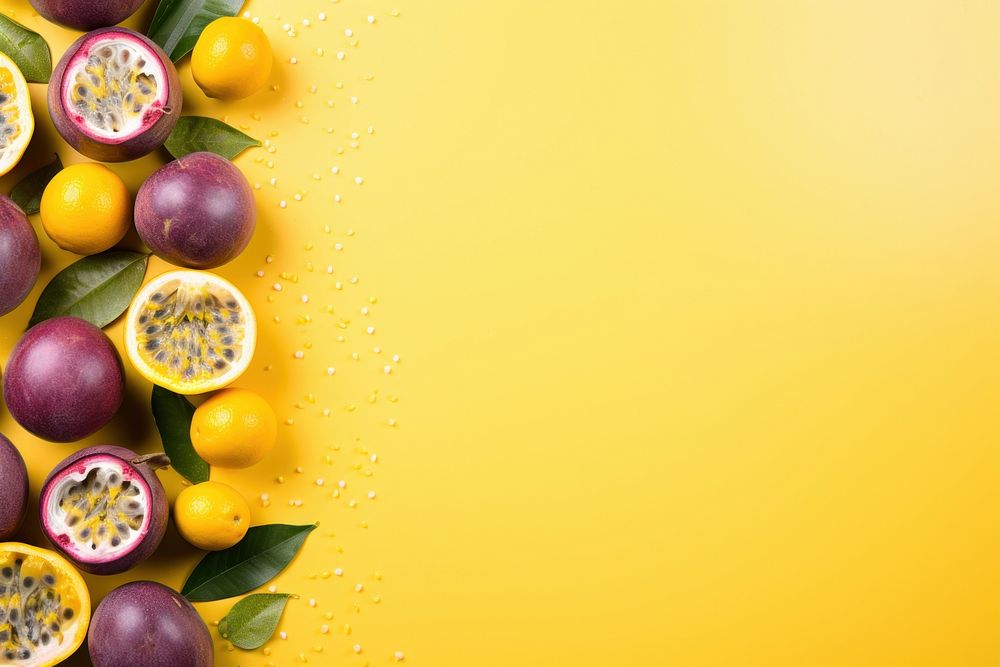 Passion fruits plant food copy space. AI generated Image by rawpixel.