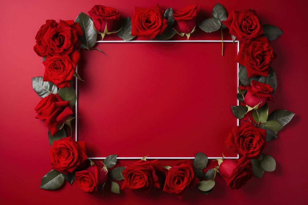 Red roses flower plant red background. AI generated Image by rawpixel.