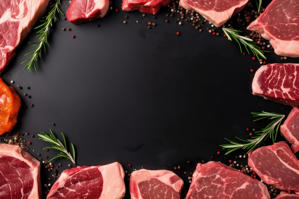 Steaks meat beef food. AI generated Image by rawpixel.