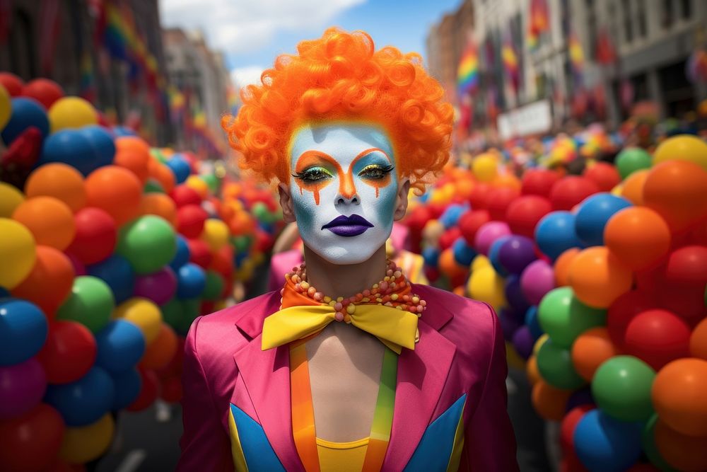 Happy pride parade carnival adult wig. 