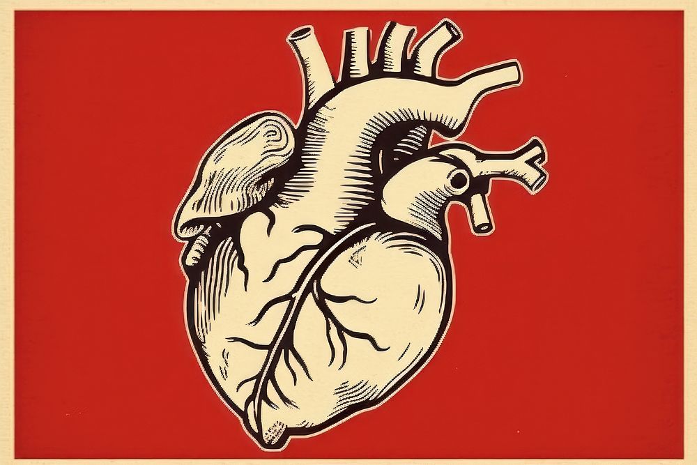 Heart anatomy creativity medical cartoon. AI generated Image by rawpixel.