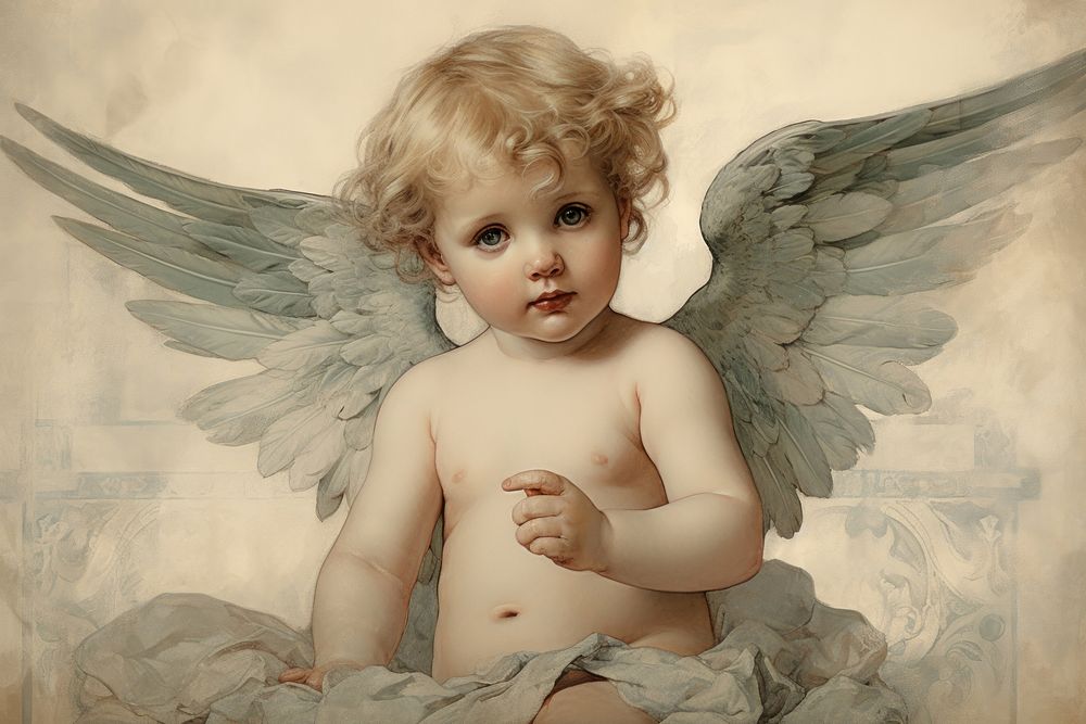 Cherub portrait angel baby. AI | Premium Photo Illustration - rawpixel