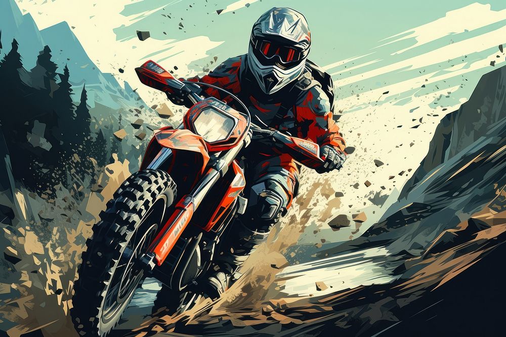 Motorcycle motocross vehicle sports. AI generated Image by rawpixel.