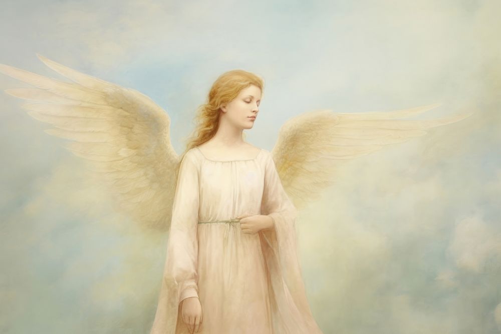 Angel Sky Painting Adult Representation Free Photo Illustration Rawpixel