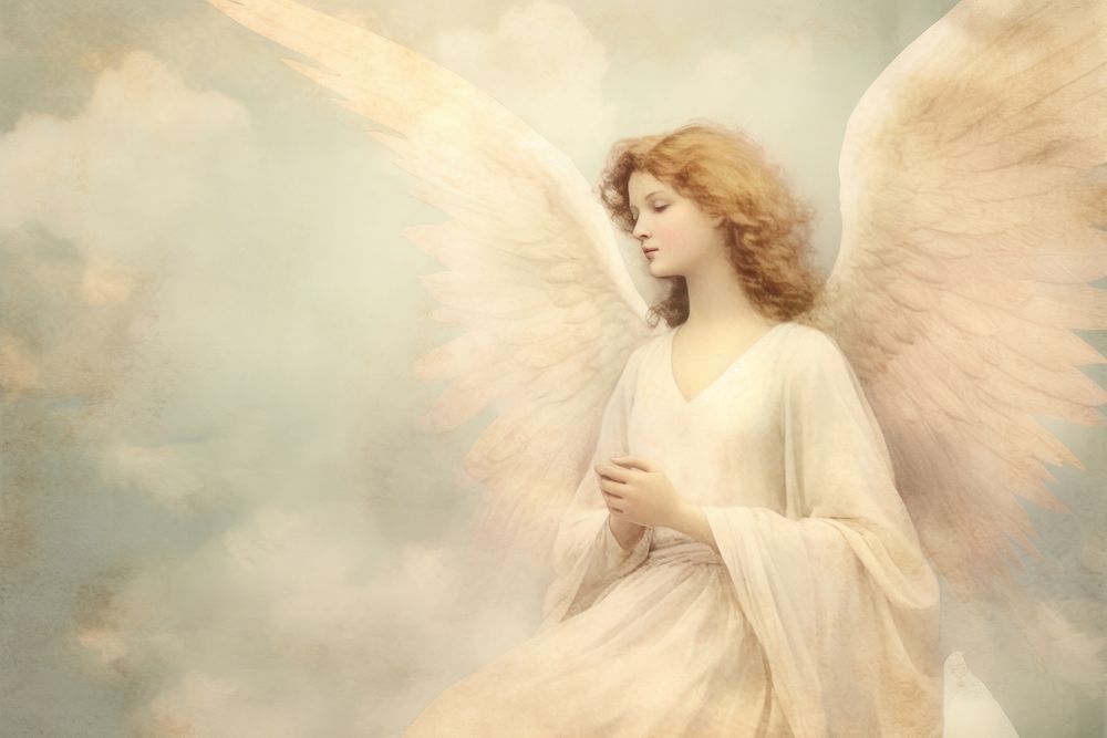 Angel on sky adult representation contemplation. AI generated Image by rawpixel.