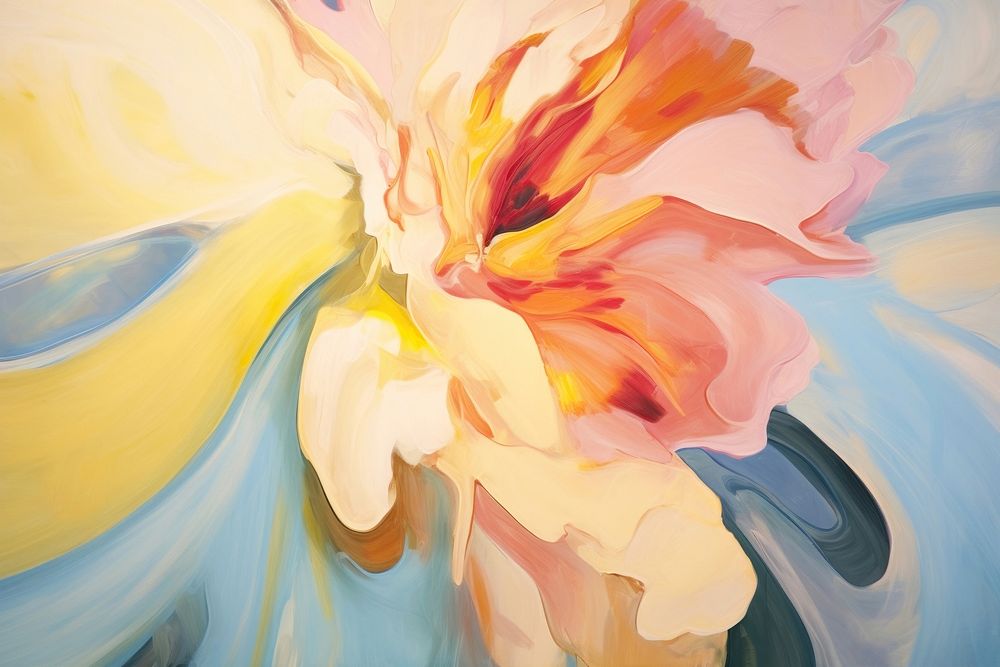 Abstract flower oil painting art abstract petal. AI generated Image by rawpixel.