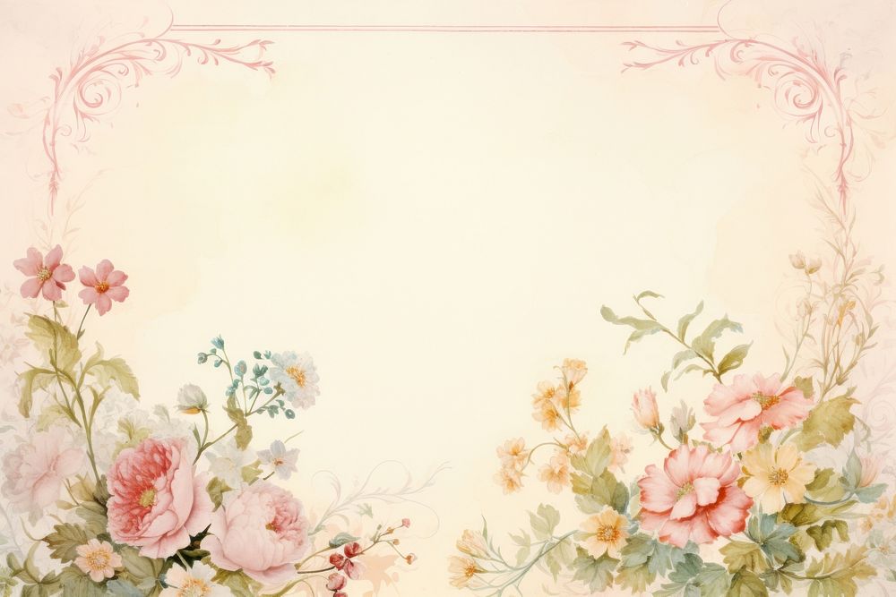 Flower frame painting backgrounds pattern. 