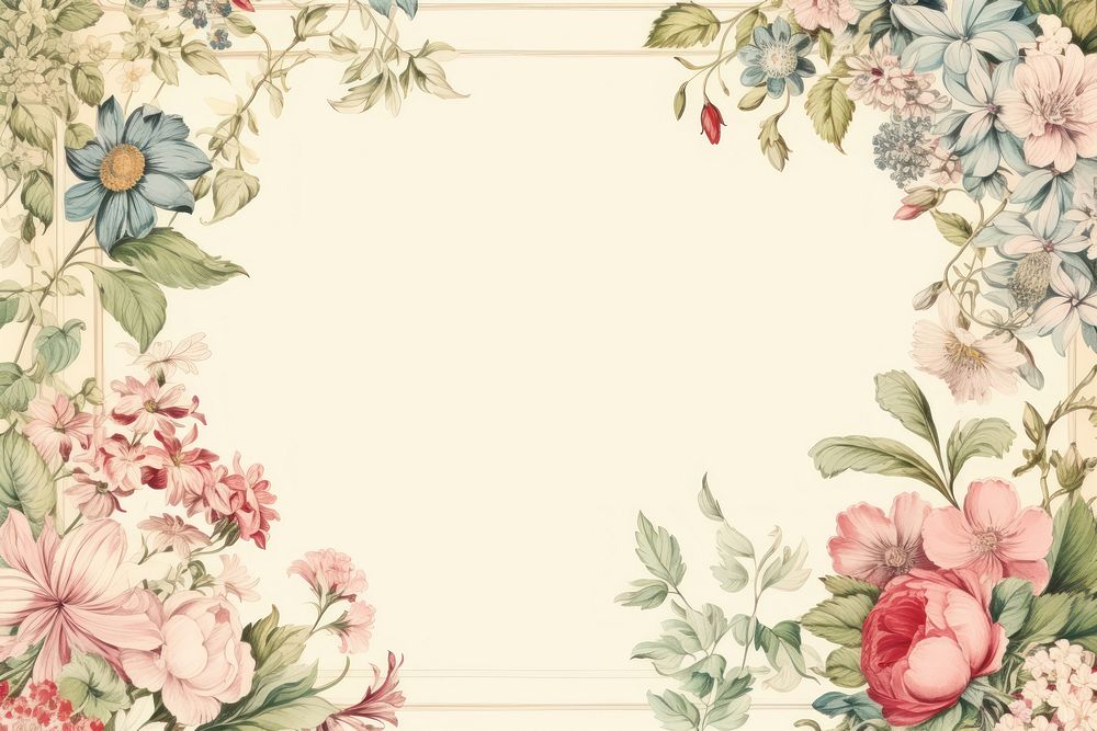 Flower frame backgrounds painting pattern. 