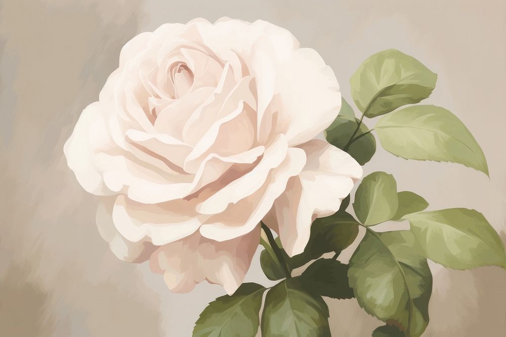 Rose painting art flower. AI generated Image by rawpixel.