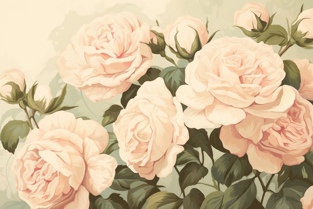 Roses painting art backgrounds. 