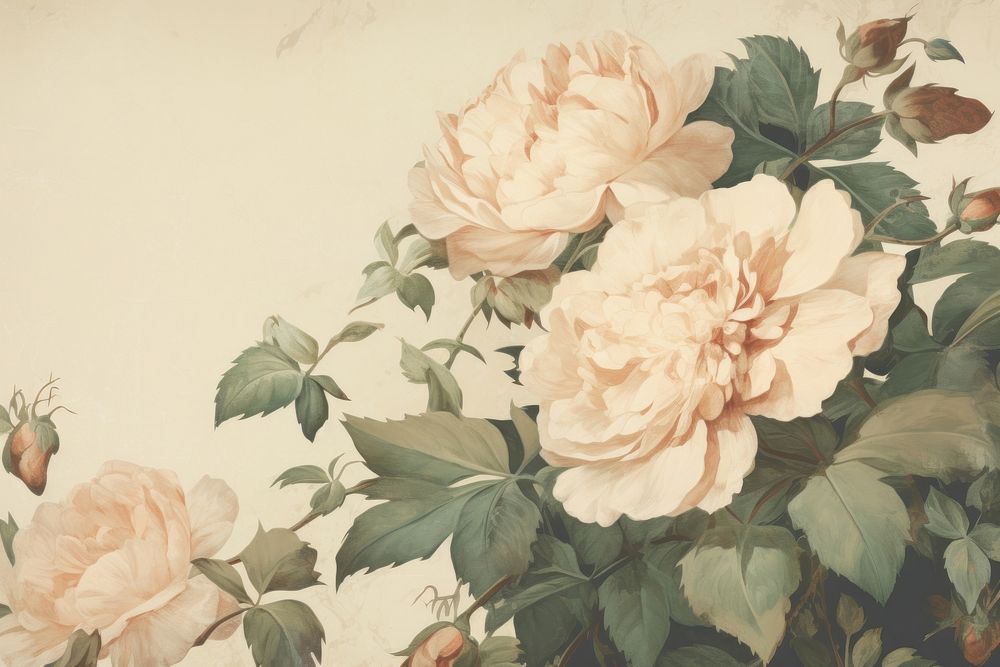 Roses painting art pattern. AI generated Image by rawpixel.