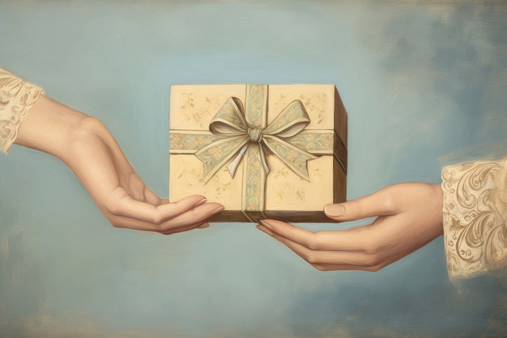 Gift holding adult hand. AI generated Image by rawpixel.