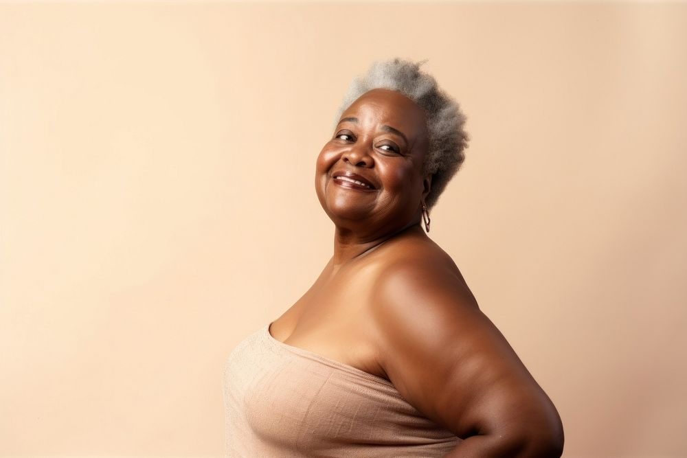 Senior black woman portrait laughing adult. AI generated Image by rawpixel.