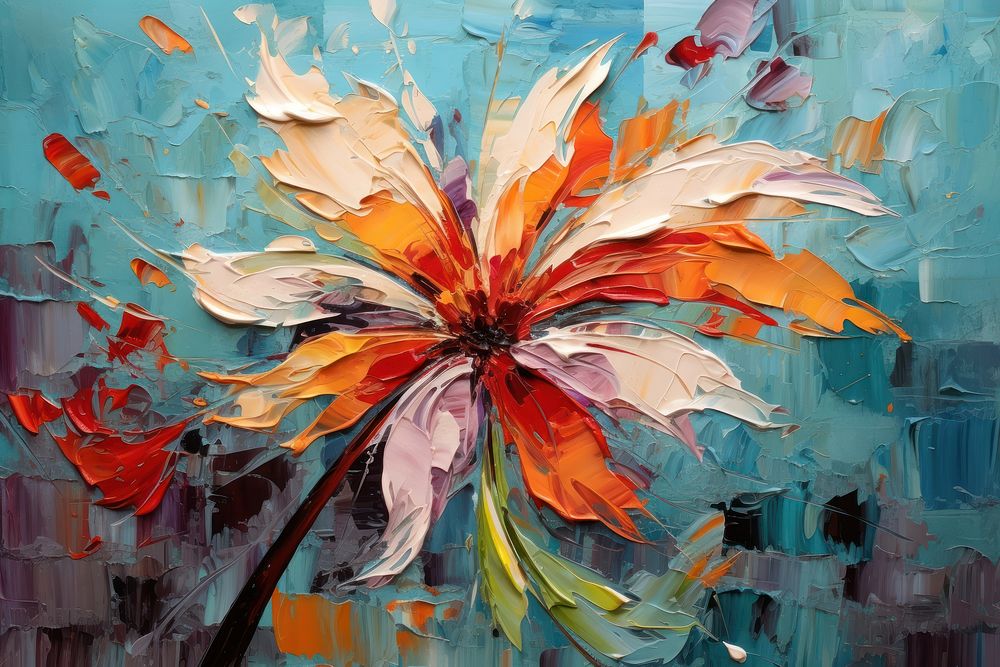 Abstract flowe painting art abstract. AI generated Image by rawpixel.