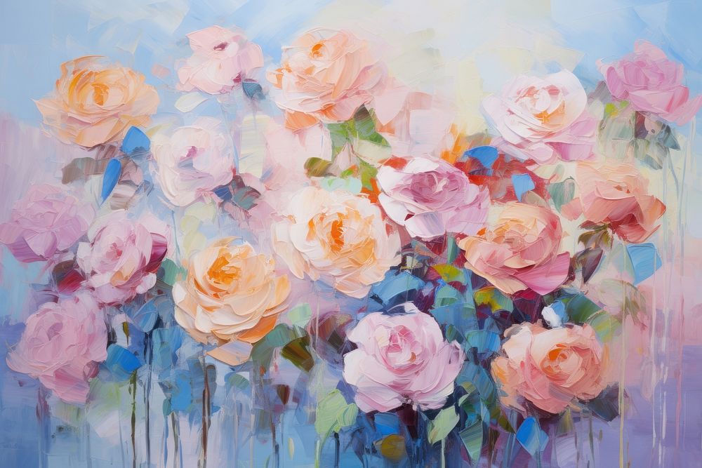 Roses painting art abstract. AI generated Image by rawpixel.