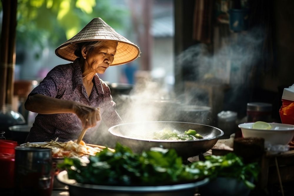 Vietnamese food cooking adult. AI generated Image by rawpixel.