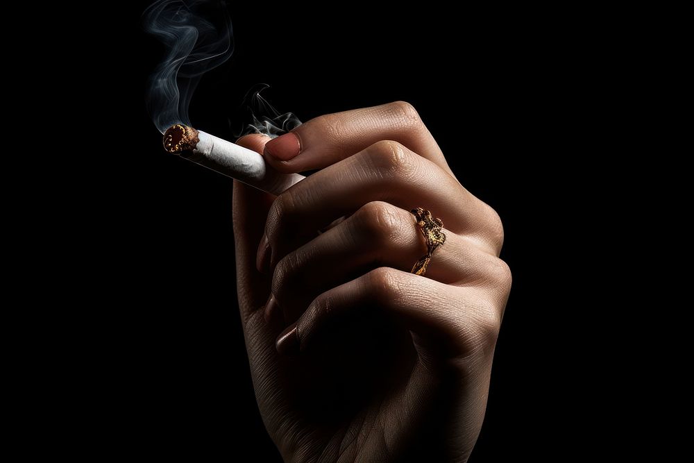 Woman break a cigarette smoking adult smoke. AI generated Image by rawpixel.