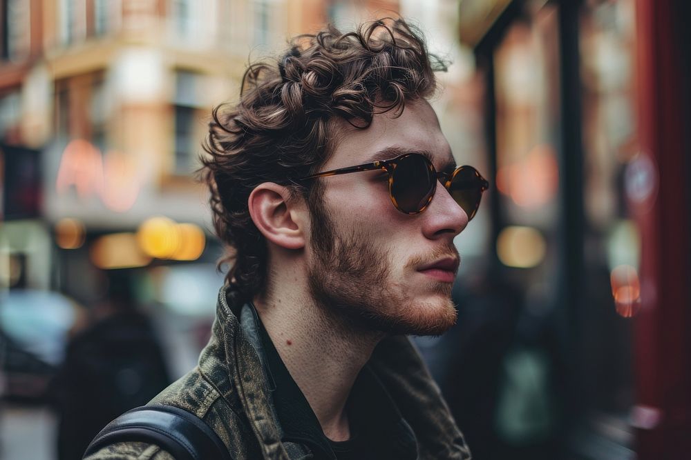 Man wearing a sunglasses photography portrait fashion. AI generated Image by rawpixel.