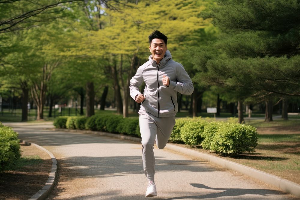 Running jogging smiling plant. AI generated Image by rawpixel.