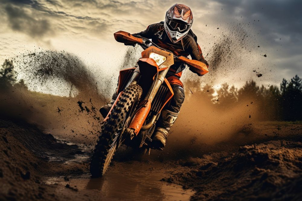 Men motorcycle motocross vehicle. AI generated Image by rawpixel.