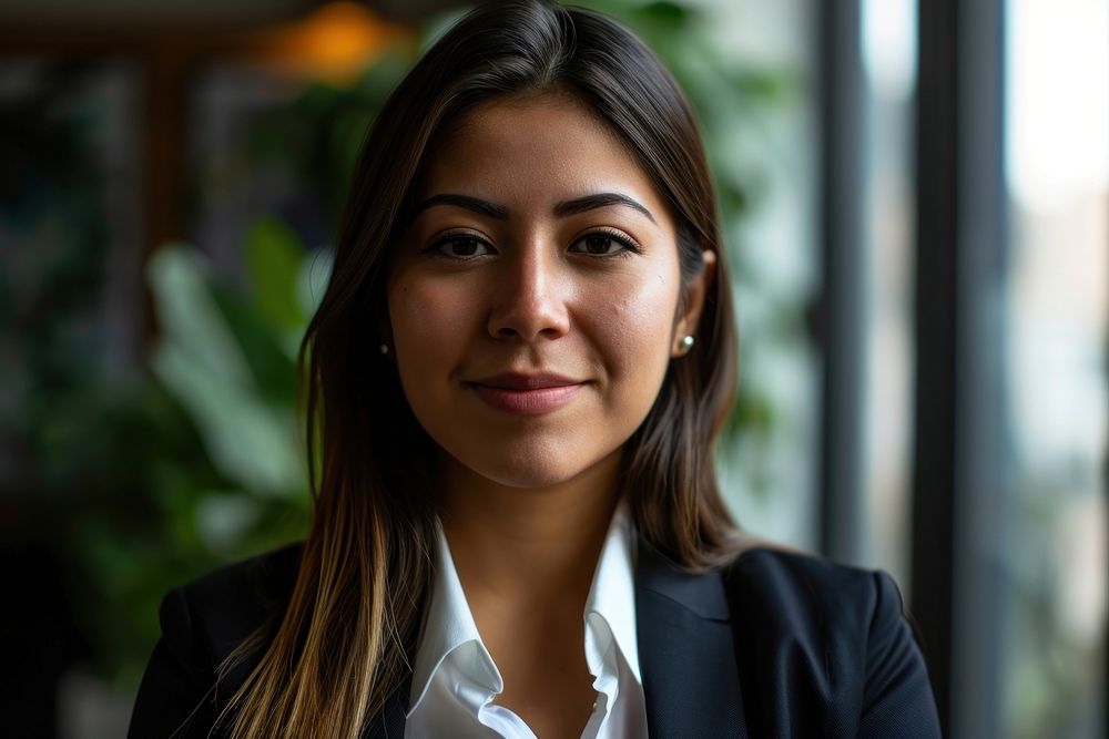 Mexican businesswoman wearing suit adult hairstyle happiness. AI generated Image by rawpixel.
