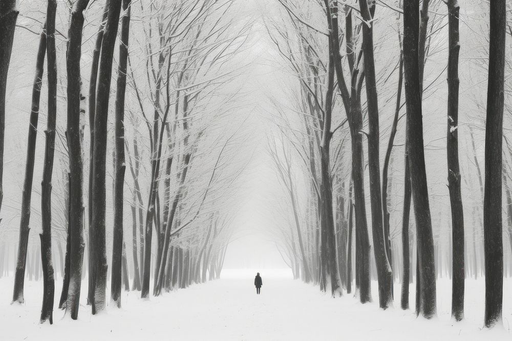Winter winter outdoors woodland. AI generated Image by rawpixel.