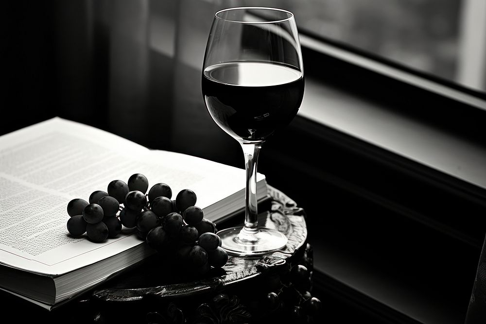 Wine drink glass black. AI generated Image by rawpixel.