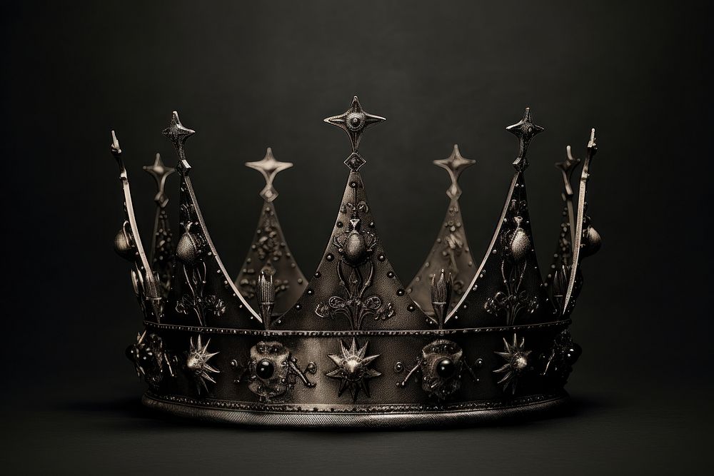 Crown black accessories monochrome. AI generated Image by rawpixel.