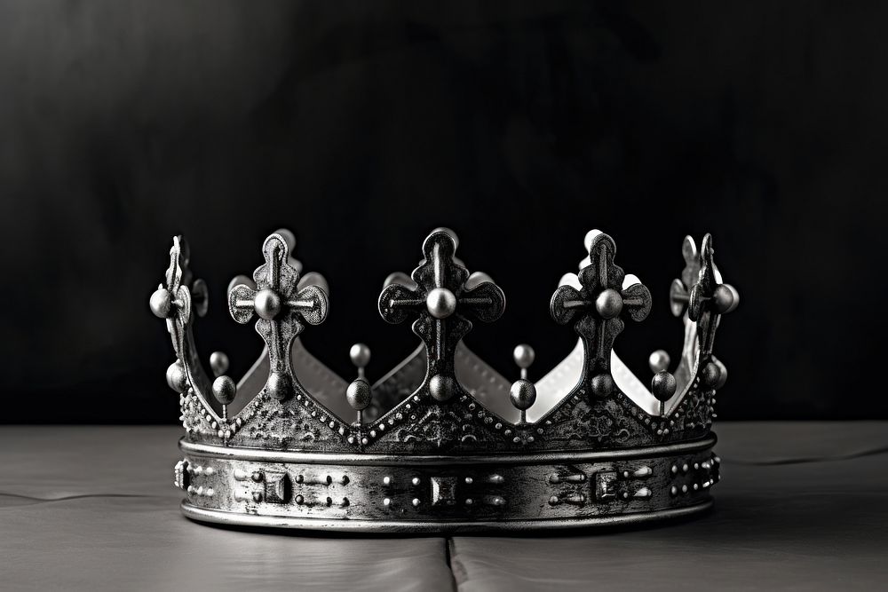 Crown black accessories monochrome. AI generated Image by rawpixel.