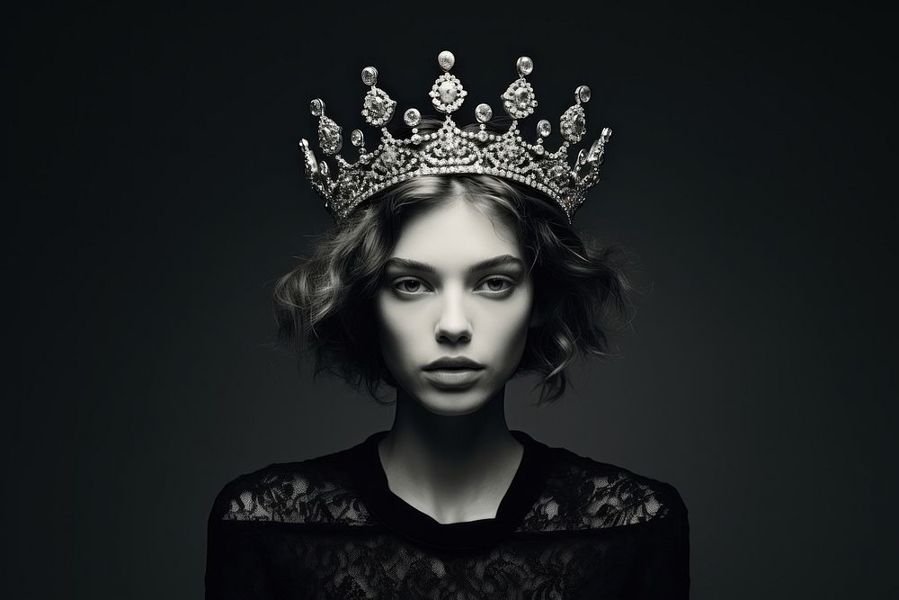 Crown tiara adult black. AI generated Image by rawpixel.