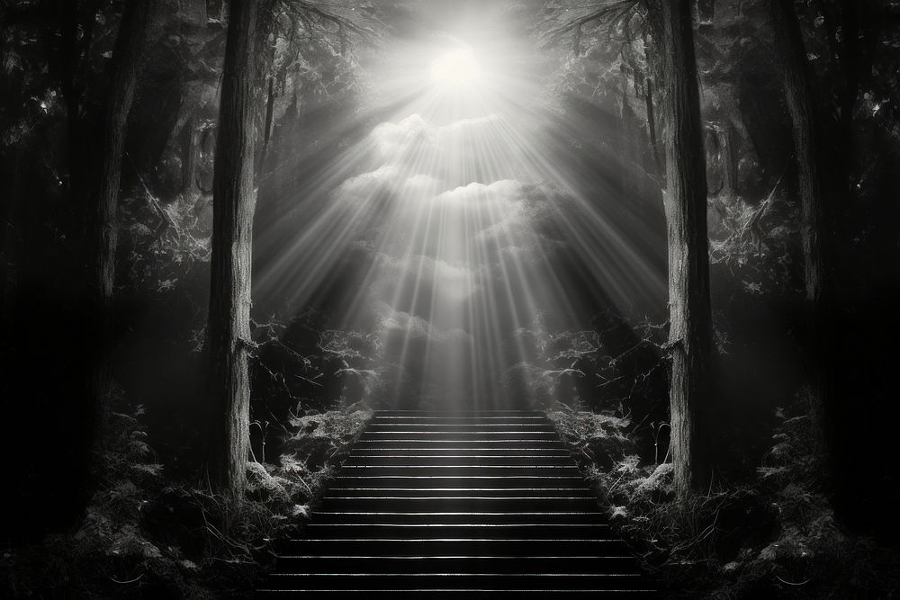 Heaven architecture staircase sunlight. AI generated Image by rawpixel.