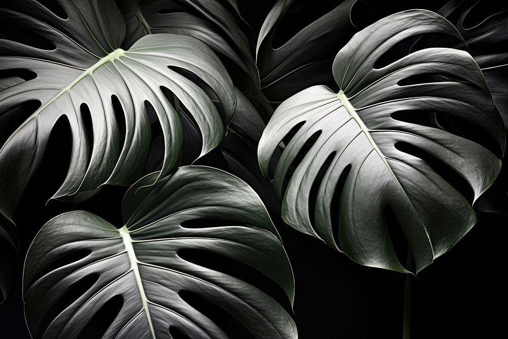 Monstera plant black leaf. AI generated Image by rawpixel.