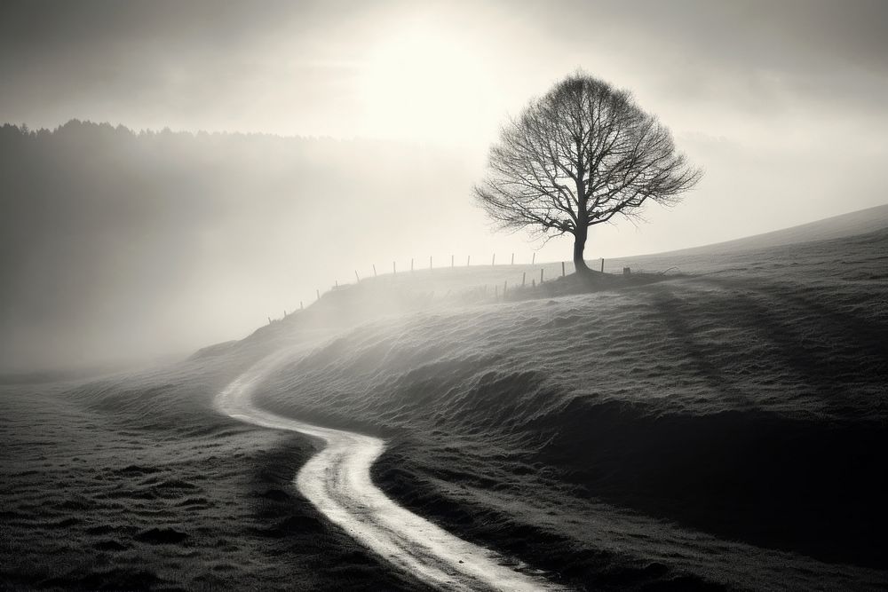 Road landscape outdoors nature. AI generated Image by rawpixel.