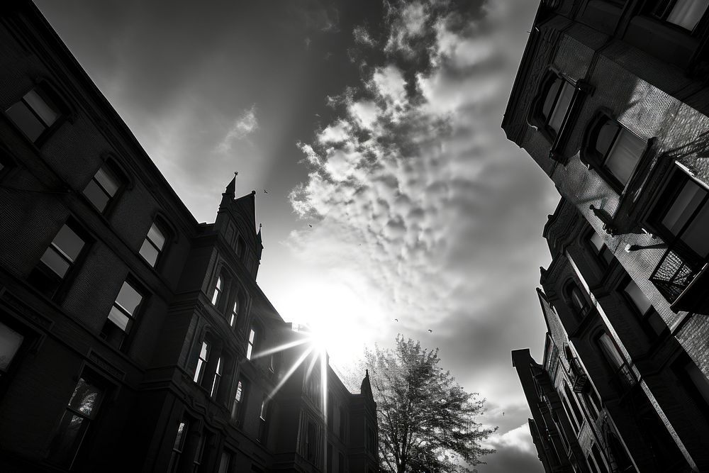Sky architecture silhouette sunlight. AI generated Image by rawpixel.