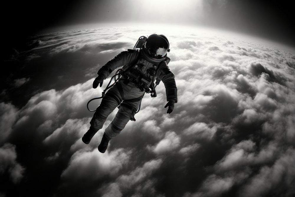 Space skydiving adventure outdoors. AI generated Image by rawpixel.