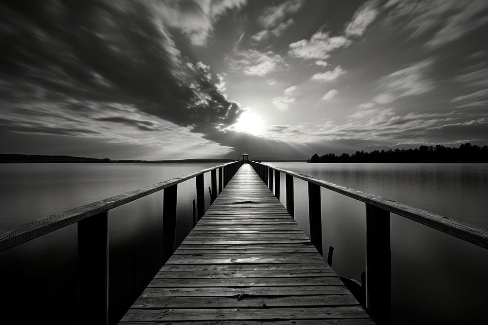 Sunset boardwalk outdoors nature. AI generated Image by rawpixel.