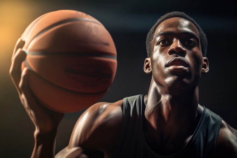 Black people mens student basketball sports determination. AI generated Image by rawpixel.