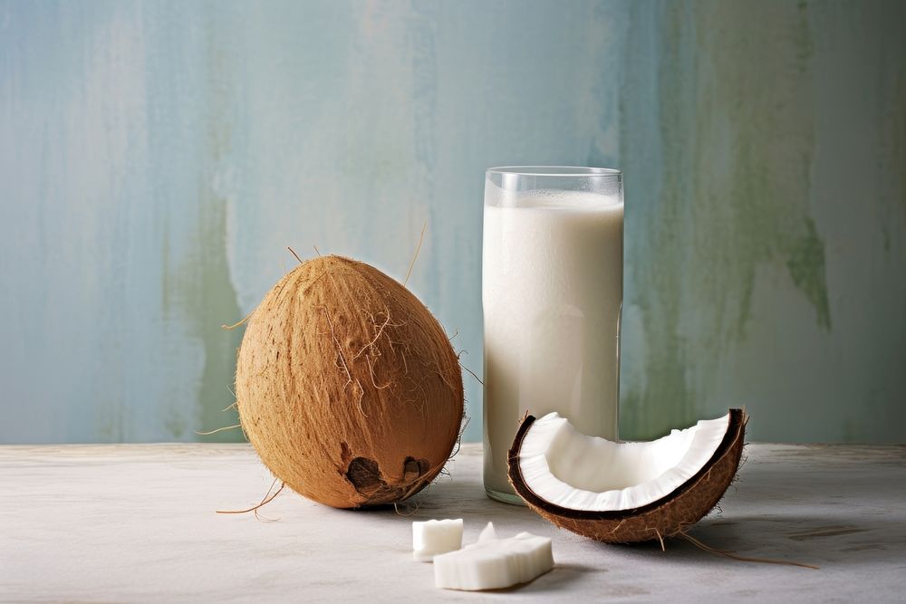 Coconuts milk fruit food refreshment. AI generated Image by rawpixel.
