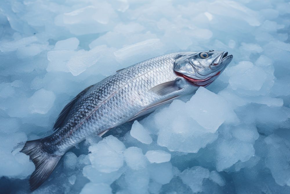 Fresh fish ice outdoors seafood. AI generated Image by rawpixel.
