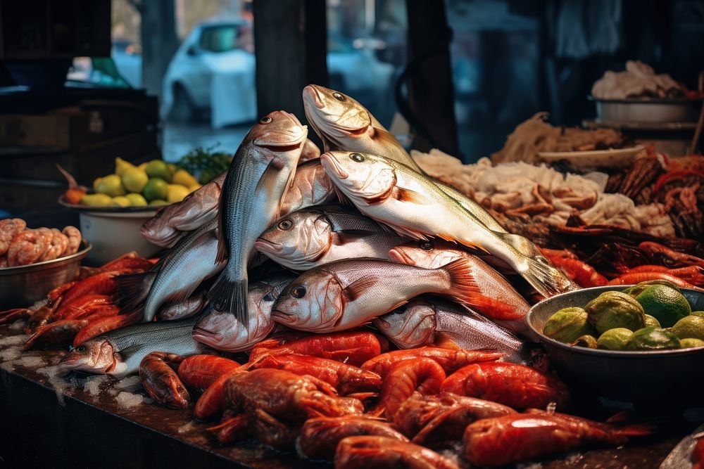 Seafood fish market transportation. AI generated Image by rawpixel.