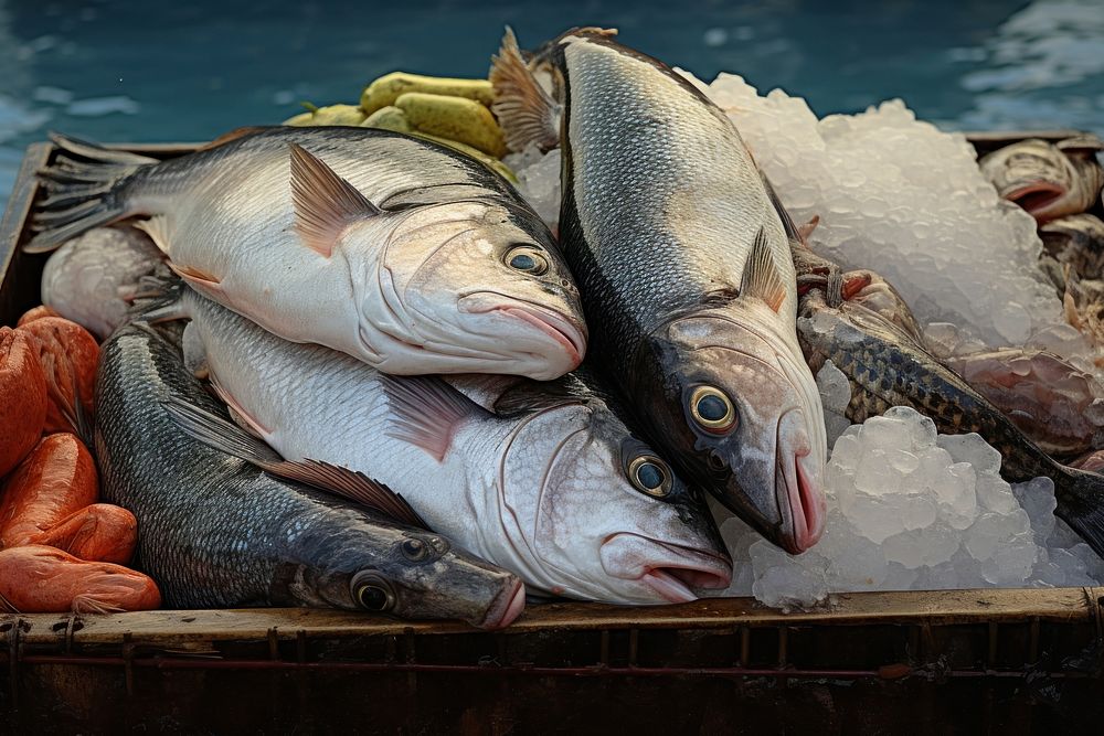 Seafood fish animal market. AI generated Image by rawpixel.