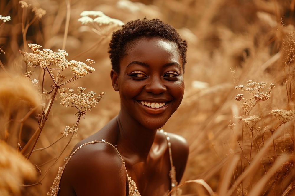 Smiling black woman photography portrait adult. AI generated Image by rawpixel.