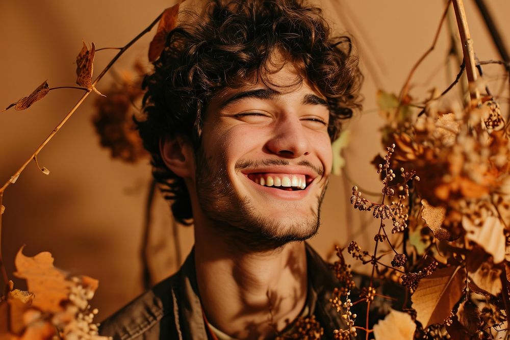 Smiling man photography portrait laughing. AI generated Image by rawpixel.