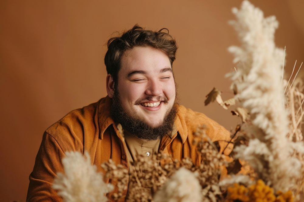 Smiling plus size man laughing adult smile. AI generated Image by rawpixel.