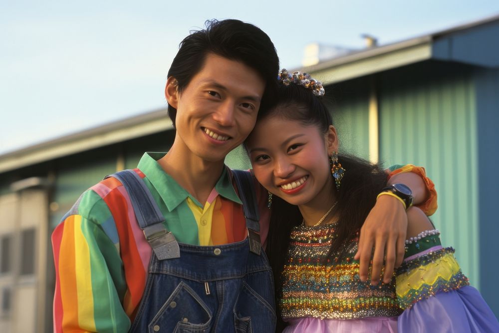 Young asain woman and love couple portrait smile happy. AI generated Image by rawpixel.